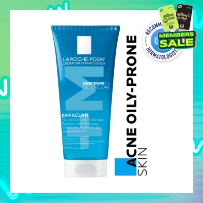 LA ROCHE-POSAY Effaclar Foaming Purifying Gel (0% Alcohol, Non-Comedogenic Face Wash for Oily Acne-Prone Skin) 200ml