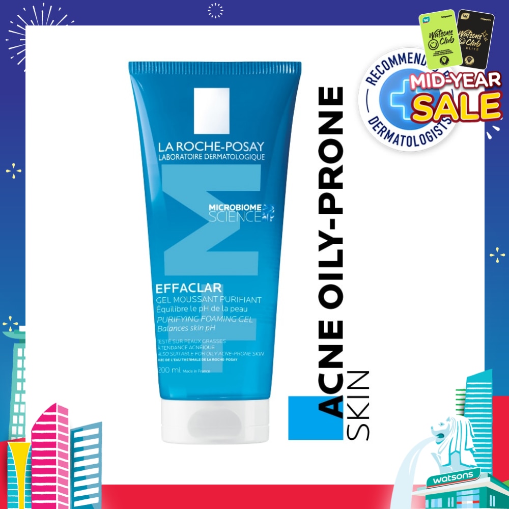 Effaclar Foaming Purifying Gel (0% Alcohol, Non-Comedogenic Face Wash for Oily Acne-Prone Skin) 200ml