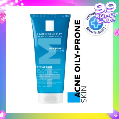 LA ROCHE-POSAY Effaclar Foaming Purifying Gel (0% Alcohol, Non-Comedogenic Face Wash for Oily Acne-Prone Skin) 200ml