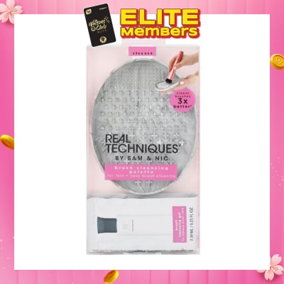 REAL TECHNIQUES by Sam & Nic Brush Cleansing Palette (for Fast & Easy Cleaning) 1s