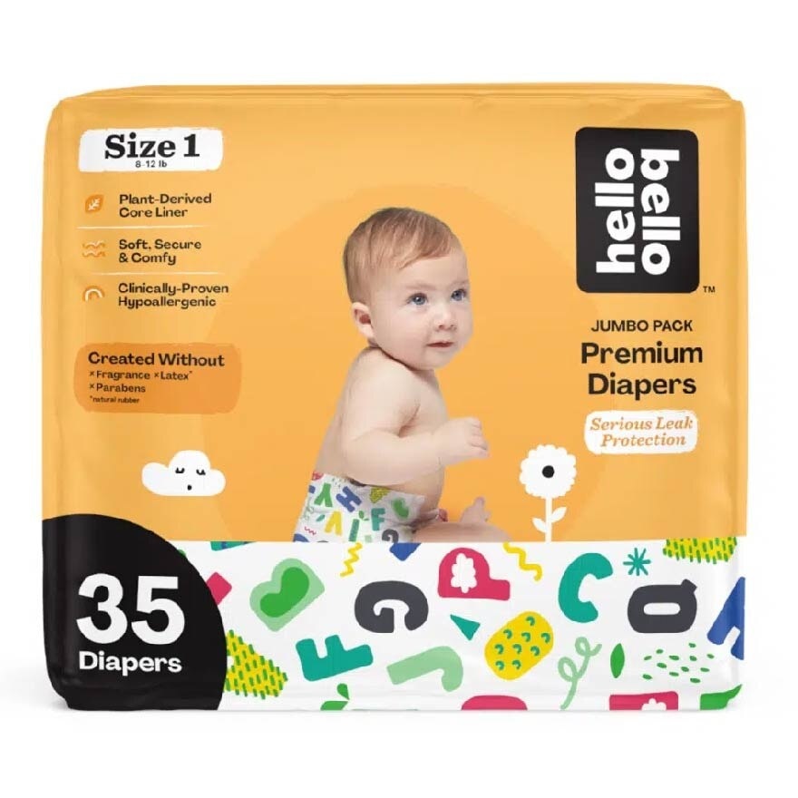 Hello Bello Day Time Tape Diapers (Ultra Soft, Stay Snug And Comfy Fit) Xs/ Size 1 35s