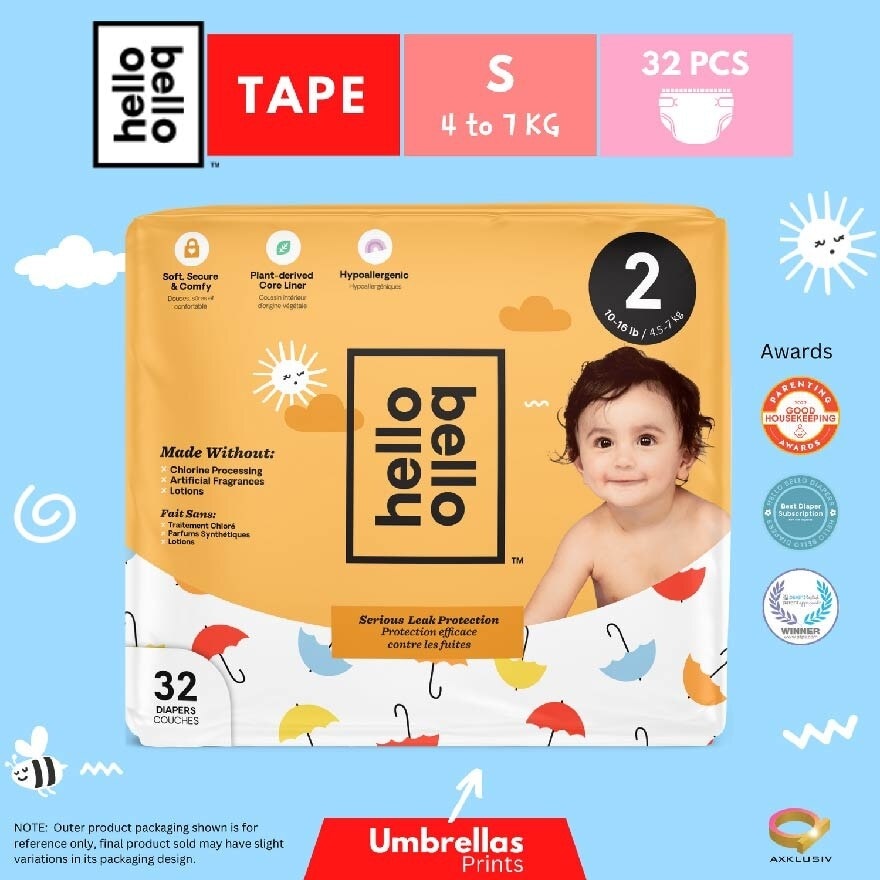 Day Time Tape Diapers (Ultra Soft, Stay Snug And Comfy Fit) S/ Size 2 32s