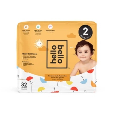 HELLO BELLO Day Time Tape Diapers (Ultra Soft, Stay Snug And Comfy Fit) S/ Size 2 32s