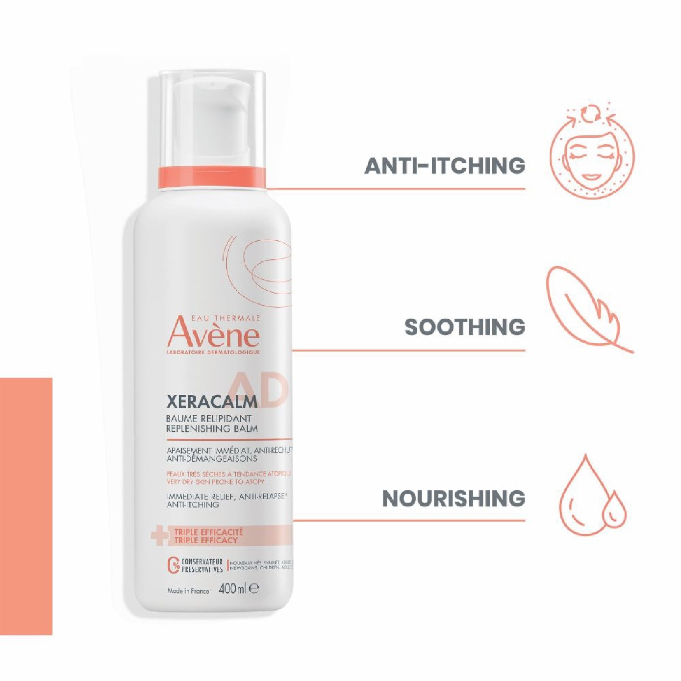 XeraCalm A.D. Lipid Replenishing Balm for Itching & Very Dry Atopic-Prone Skin 400ml