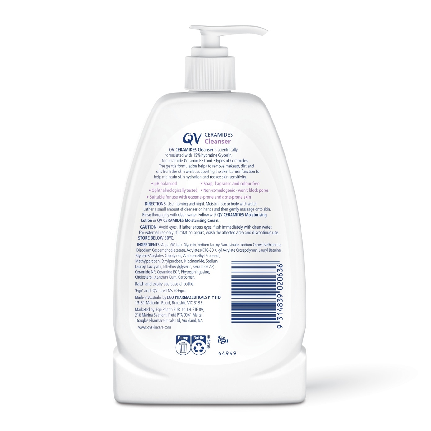 Ceramides Face and Body Cleanser for Sensitive Skin 350g