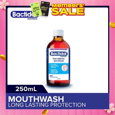 BACTIDOL Mouthwash (Relieves Mouth Ulcers & Sore Throats) 250ml
