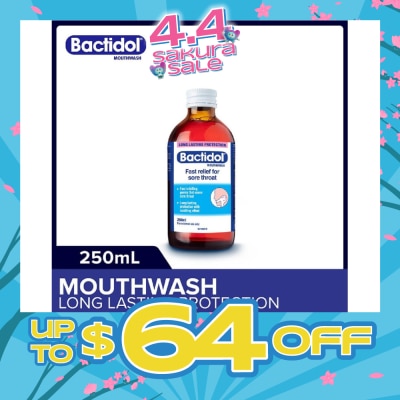 BACTIDOL - Mouthwash (Relieves Mouth Ulcers & Sore Throats) 250ml