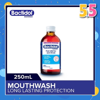 BACTIDOL Mouthwash (Relieves Mouth Ulcers & Sore Throats) 250ml