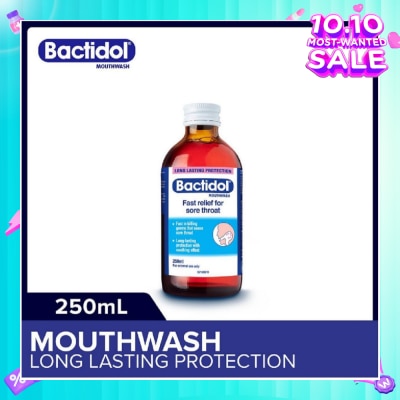 BACTIDOL Mouthwash (Relieves Mouth Ulcers & Sore Throats) 250ml