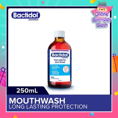 BACTIDOL Mouthwash (Relieves Mouth Ulcers & Sore Throats) 250ml