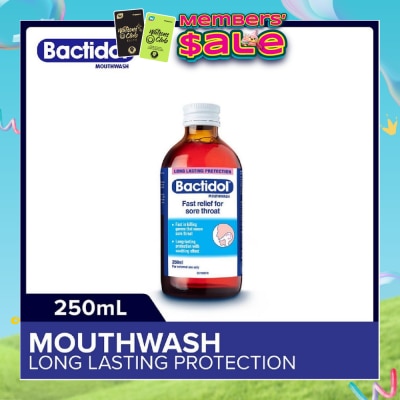 BACTIDOL - Mouthwash (Relieves Mouth Ulcers & Sore Throats) 250ml