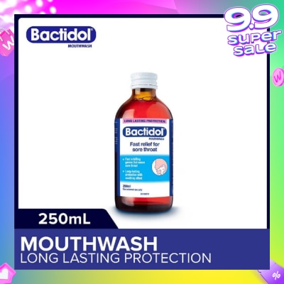 BACTIDOL Mouthwash (Relieves Mouth Ulcers & Sore Throats) 250ml