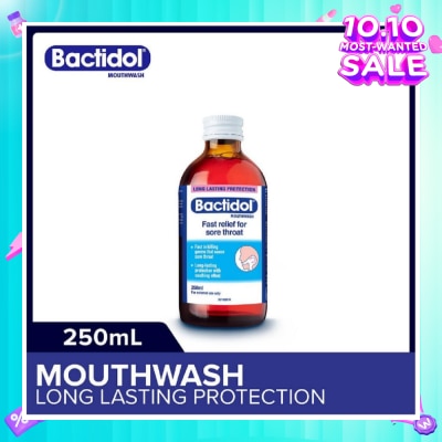 BACTIDOL Mouthwash (Relieves Mouth Ulcers & Sore Throats) 250ml