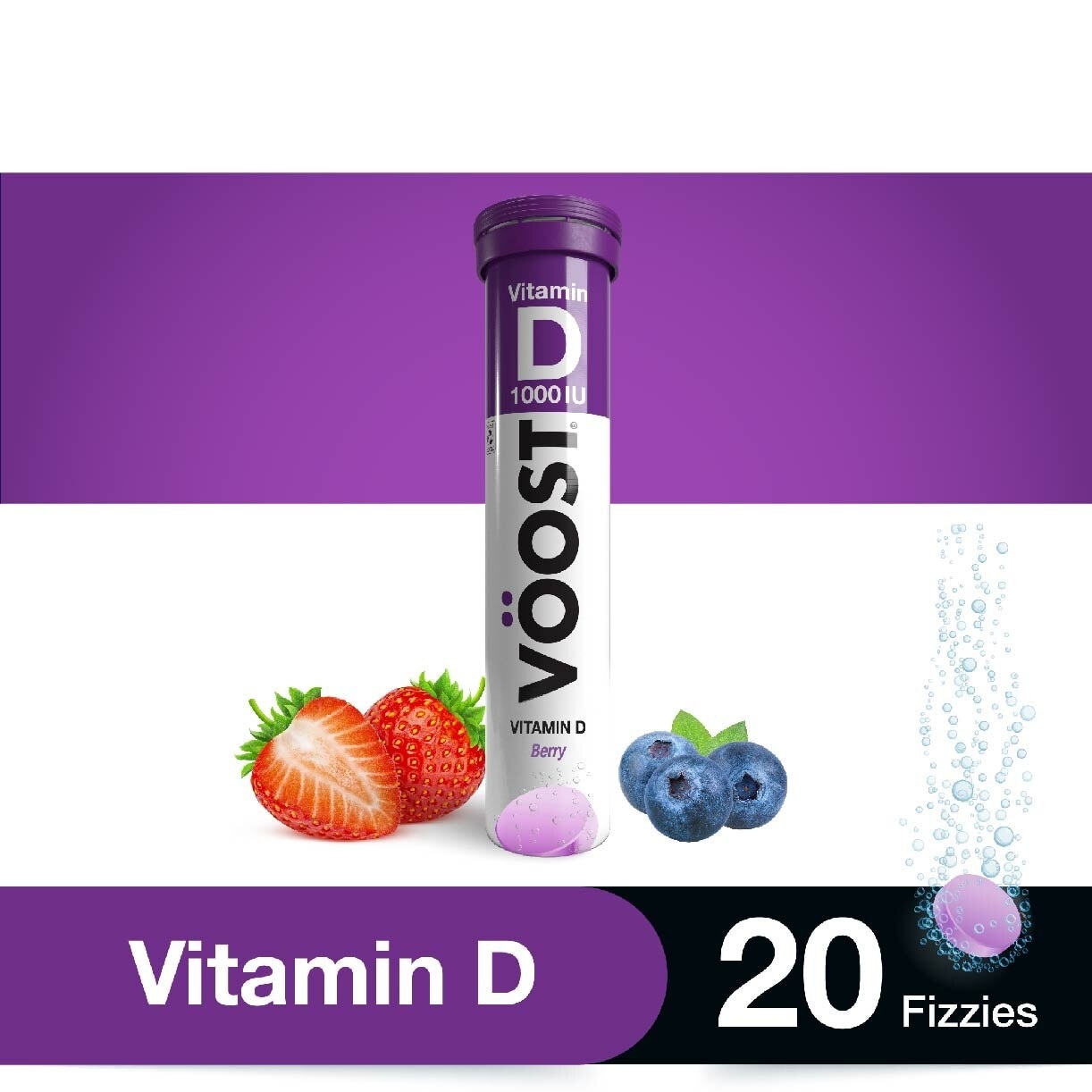 Vitamin D Effervescent Vitamin Tablet Berry 20s