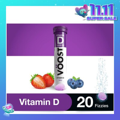 VOOST Vitamin D Effervescent Vitamin Tablet Berry 20s