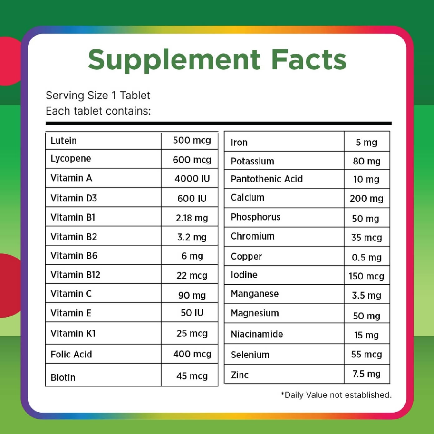 Advance Multivitamin Complete From A To Zinc Tablet (For Young Adult) 100s