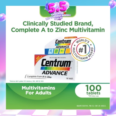 CENTRUM - Advance Multivitamin Complete From A To Zinc Tablet (For Young Adult) 100s