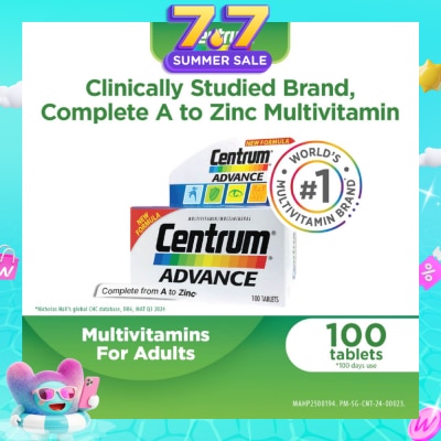 CENTRUM - Advance Multivitamin Complete From A To Zinc Tablet (For Young Adult) 100s (Expiry: Apr`2027)