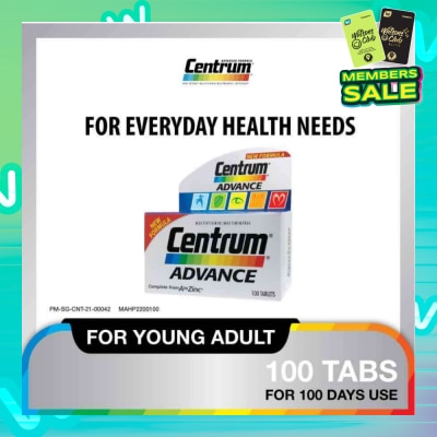 CENTRUM Advance Multivitamin Complete From A To Zinc Tablet (For Young Adult) 100s