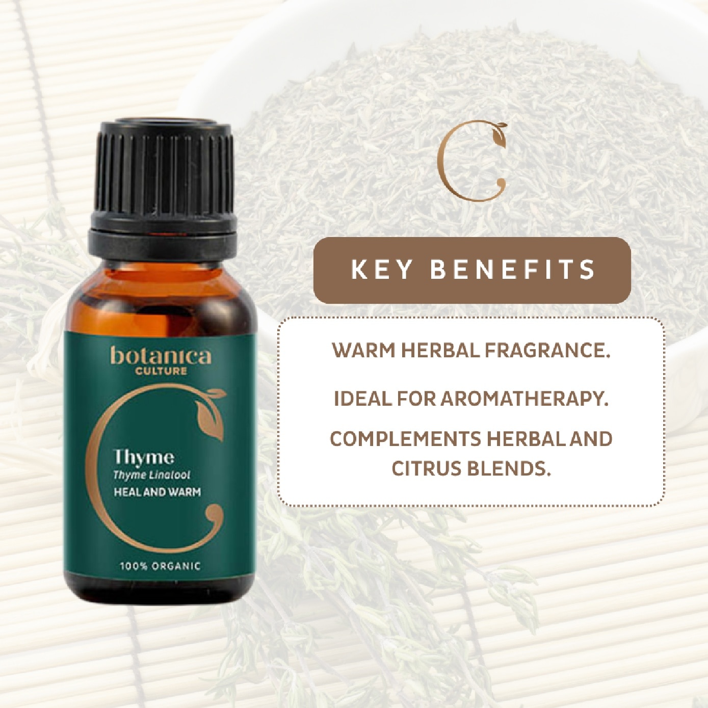 Organic Thyme (Mild) Essential Oil 15ml image