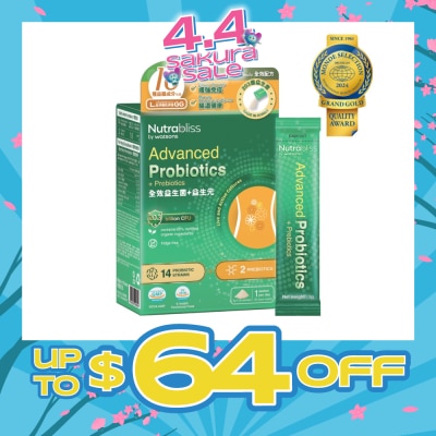 NUTRABLISS BY WATSONS - Advanced Probiotics + Prebiotics Sachet (Fridge Free + Gastrointestinal System And Enhance Immunity) 3g X 30s
