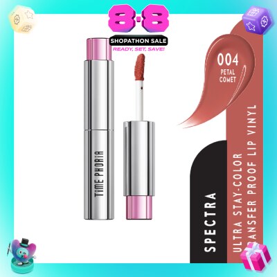 TIME PHORIA - Spectra Ultra Stay-Color Transfer Proof Lip Vinyl #004 Petal Comet 1s