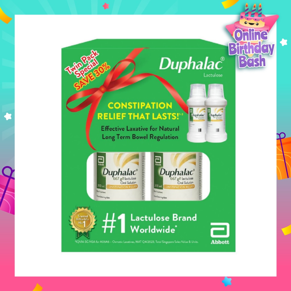 Duphalac Lactulose Oral Solution Twin Packset 200ml x 2s