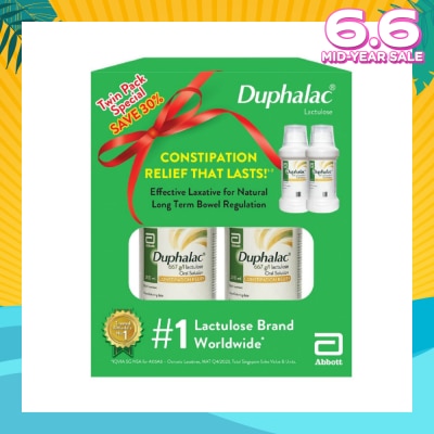 ABBOTT Duphalac Lactulose Oral Solution Twin Packset 200ml x 2s