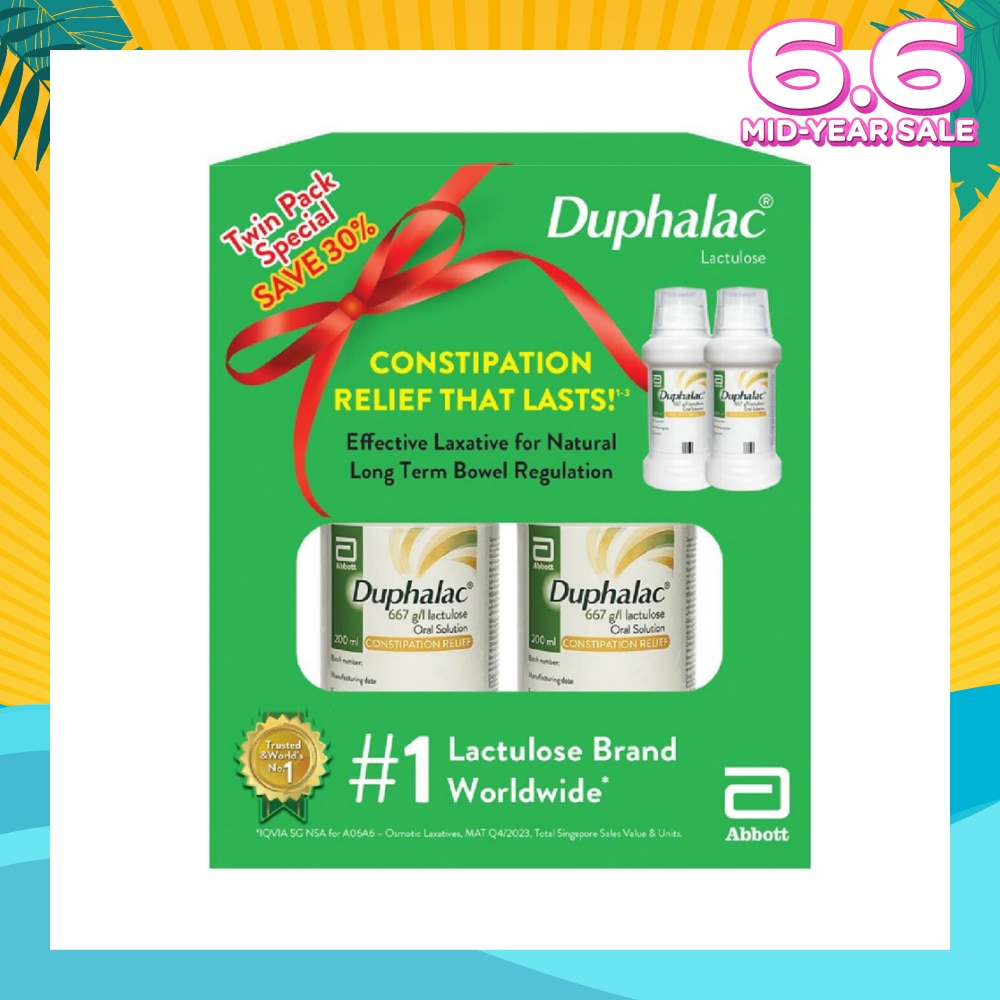 Duphalac Lactulose Oral Solution Twin Packset 200ml x 2s