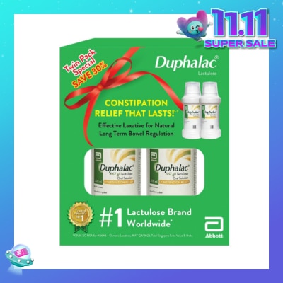ABBOTT Duphalac Lactulose Oral Solution Twin Packset 200ml x 2s
