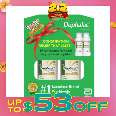 ABBOTT Duphalac Lactulose Oral Solution Twin 200ml x 2s