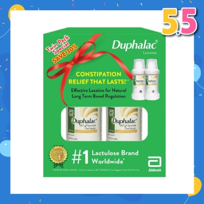 ABBOTT Duphalac Lactulose Oral Solution Twin Packset 200ml x 2s
