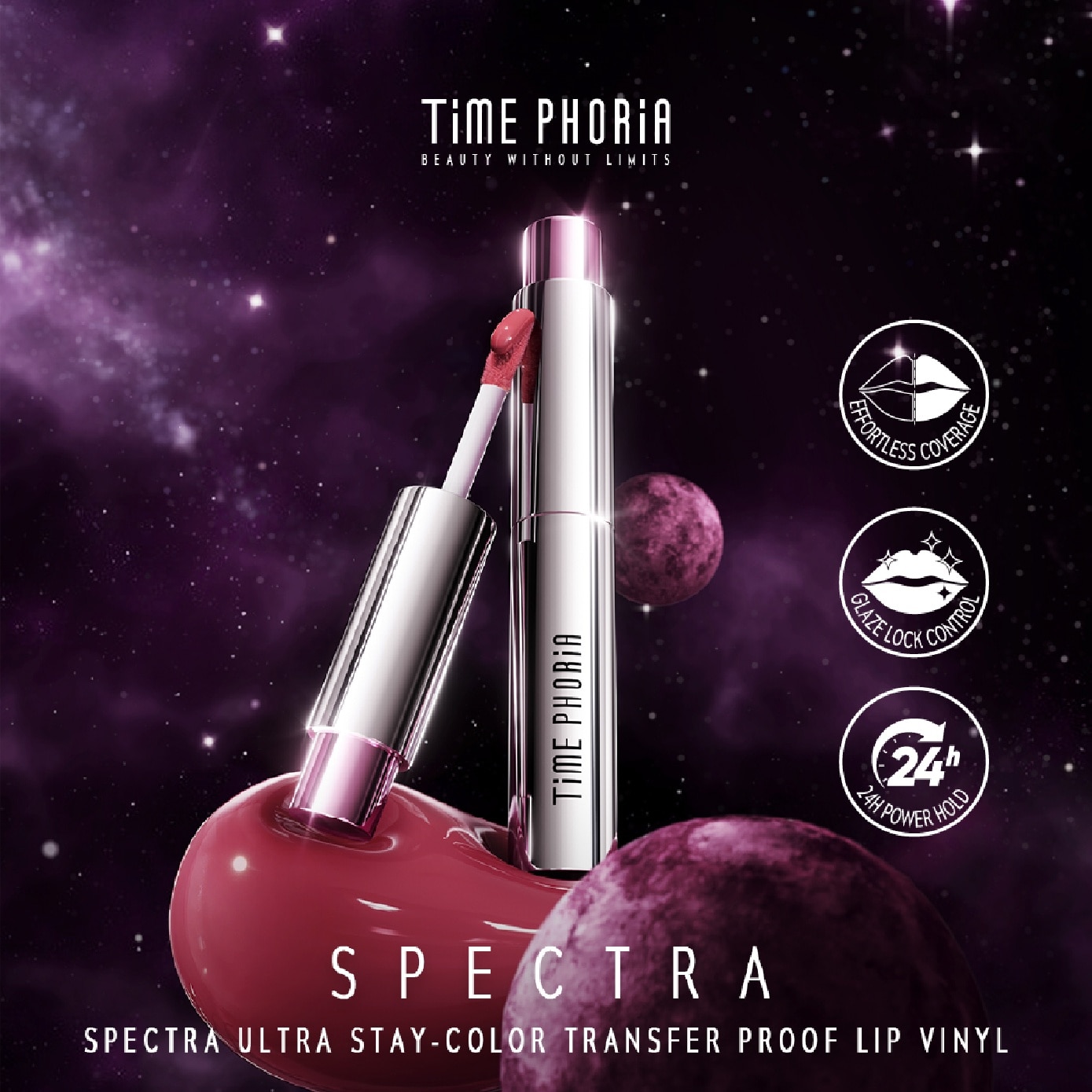 Spectra Ultra Stay-Color Transfer Proof Lip Vinyl #009 Cosmo Crush 1s
