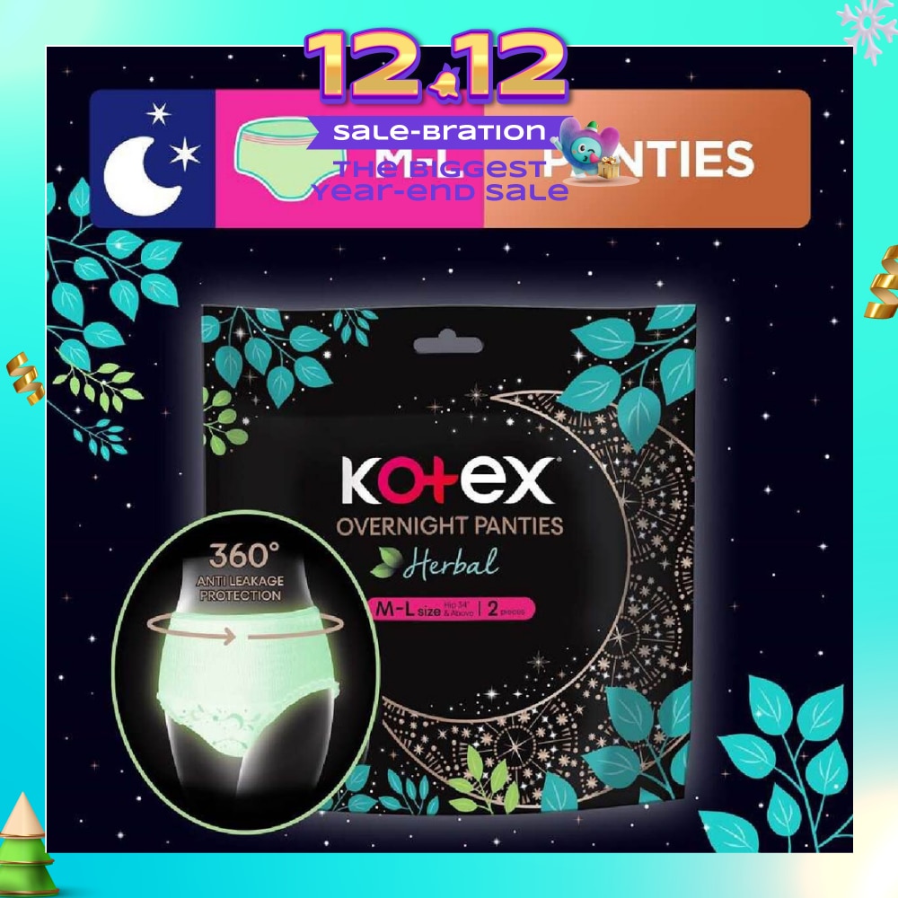 Overnight Panties Herbal Anti-Bacterial Size M-L 2s