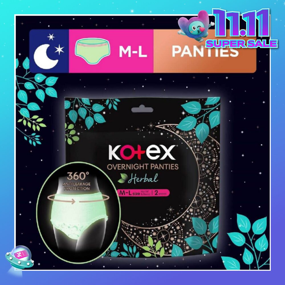 Overnight Panties Herbal Anti-Bacterial Size M-L 2s