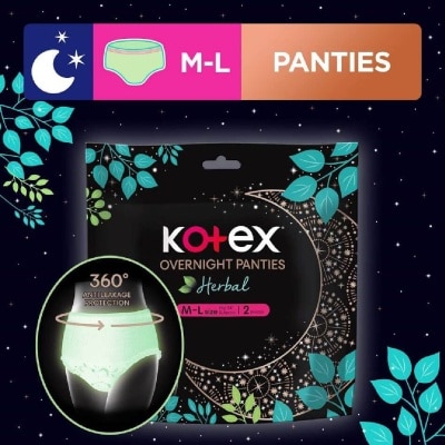 KOTEX Overnight Panties Herbal Anti-Bacterial Size M-L 2s