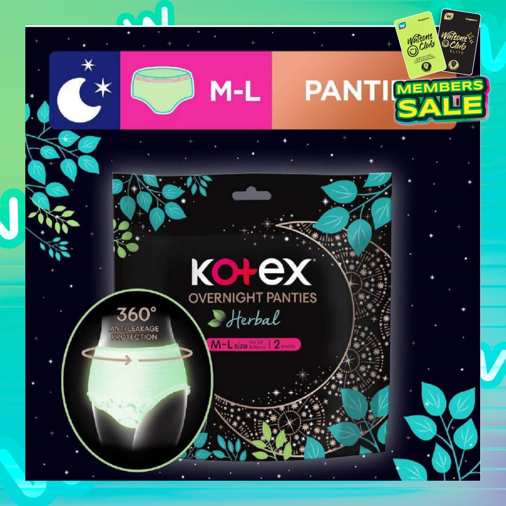 Overnight Panties Herbal Anti-Bacterial Size M-L 2s