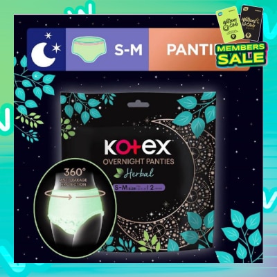 KOTEX Overnight Panties Herbal Anti-Bacterial Size S-M 2s