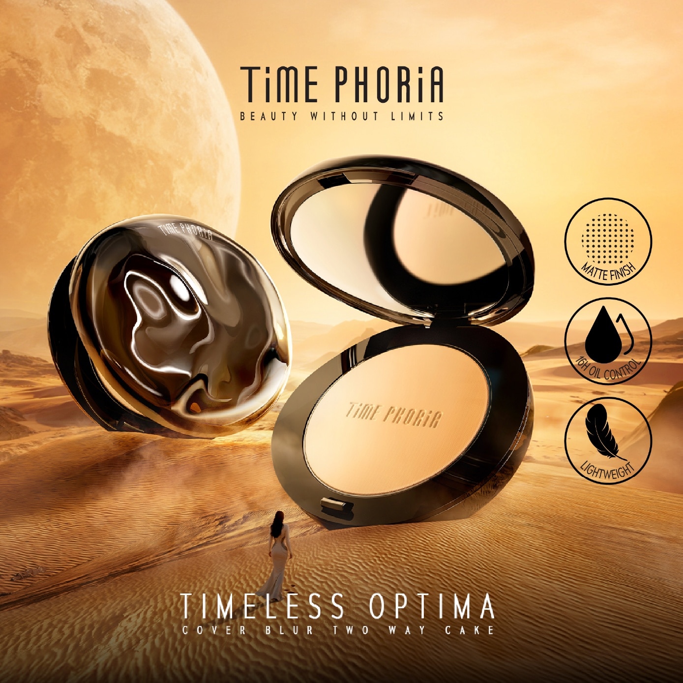 Timeless Optima Cover Blur Two Way Cake #001 Creme 1s
