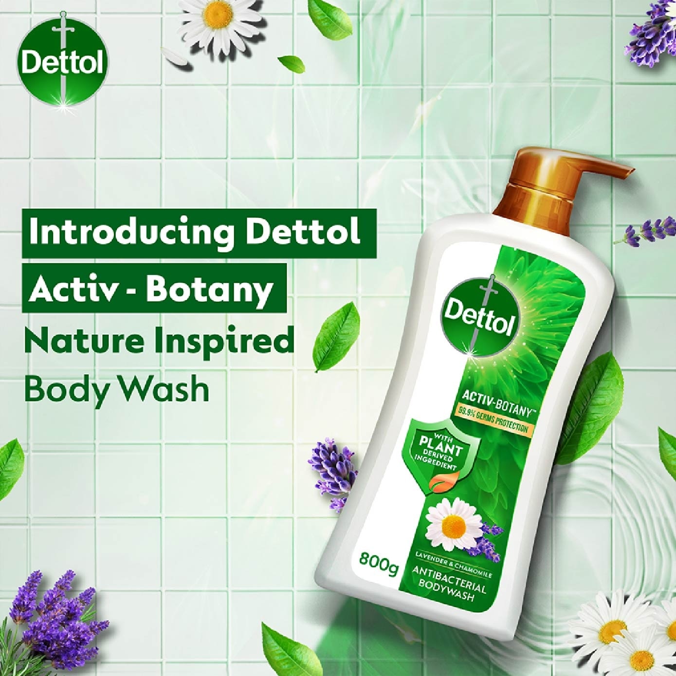 Activ Botany Anti Bacterial Body Wash Lavender (99.9% Germ Protection) 850g