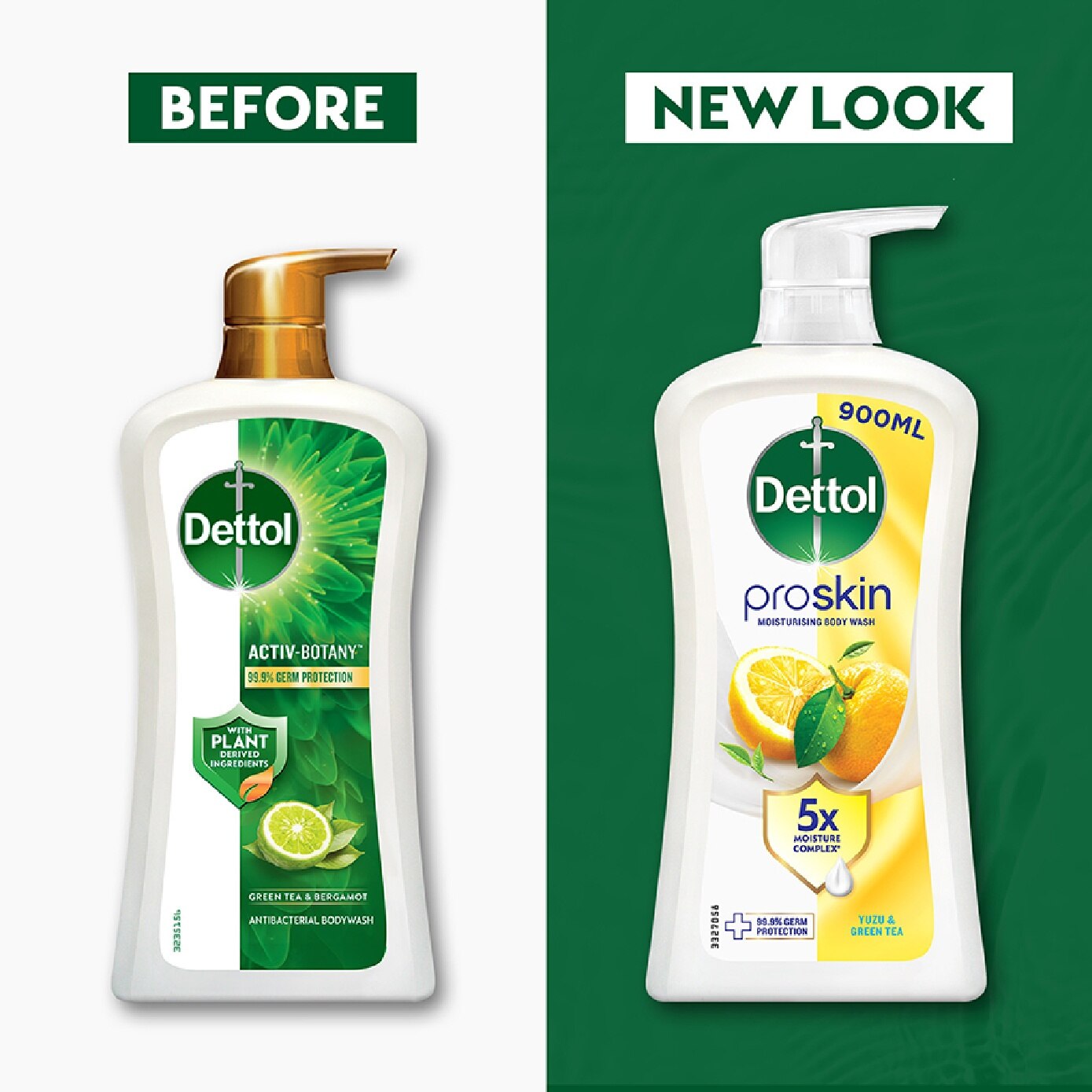 DETTOL Proskin Yuzu & Green Tea Antibacterial Shower Gel 900ml