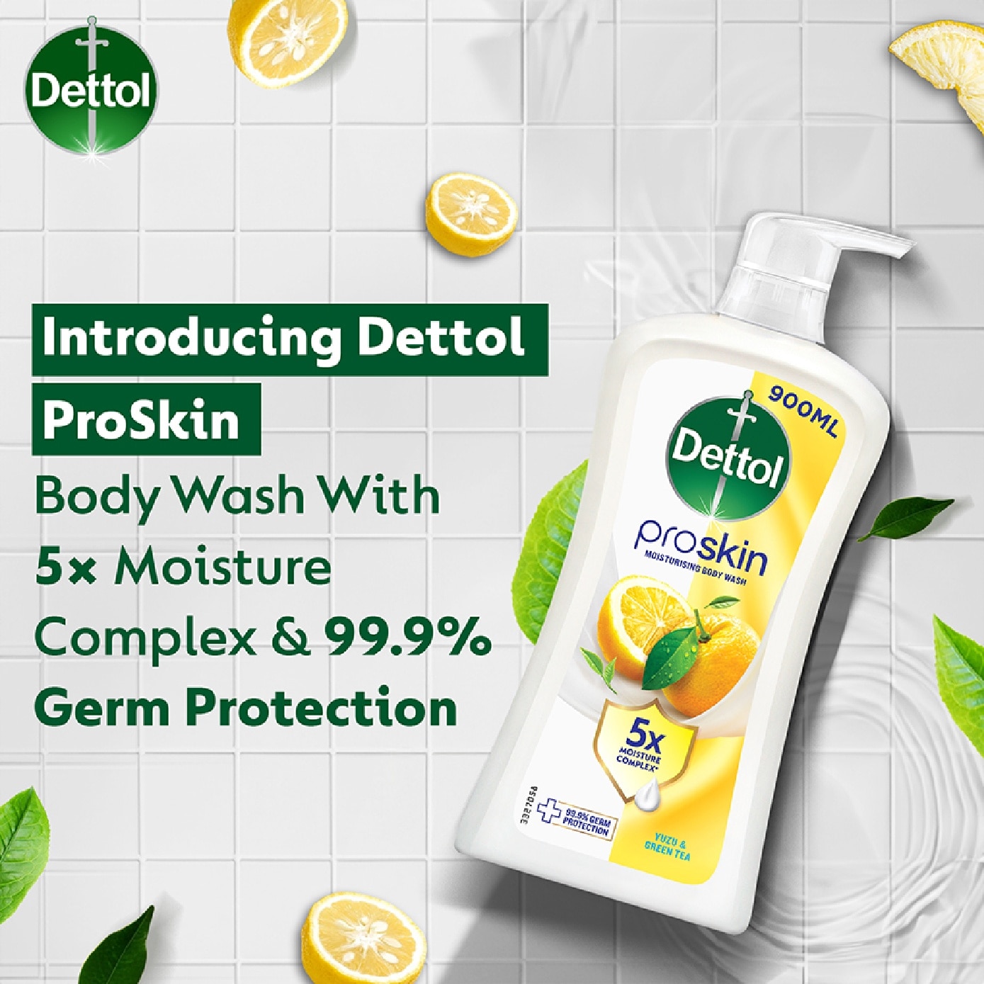 Proskin Yuzu & Green Tea Antibacterial Shower Gel 900ml