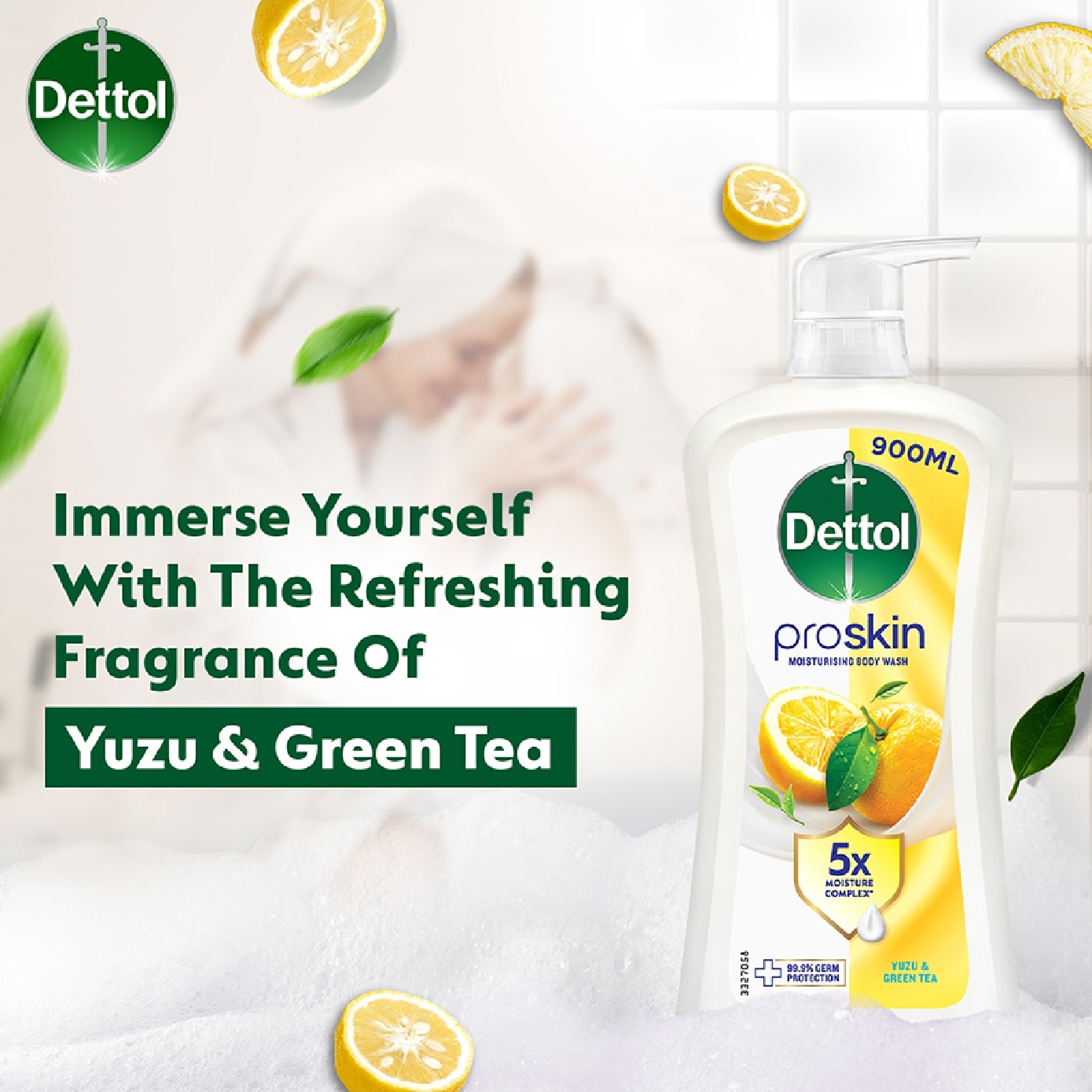 Proskin Yuzu & Green Tea Antibacterial Shower Gel 900ml