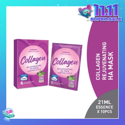 WATSONS Collagen Rejuvenating Ha Mask (Cica Extract, Hyaluronic Acid, Elasticity Boost) 21ml Essence X 10s