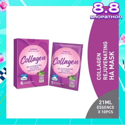 WATSONS Collagen Rejuvenating Ha Mask (Cica Extract, Hyaluronic Acid, Elasticity Boost) 21ml Essence X 10s