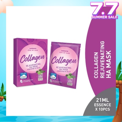 WATSONS Collagen Rejuvenating Ha Mask (Cica Extract, Hyaluronic Acid, Elasticity Boost) 21ml Essence X 10s