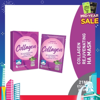 WATSONS Collagen Rejuvenating Ha Mask (Cica Extract, Hyaluronic Acid, Elasticity Boost) 21ml Essence X 10s