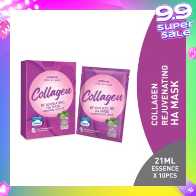 WATSONS Collagen Rejuvenating Ha Mask (Cica Extract, Hyaluronic Acid, Elasticity Boost) 21ml Essence X 10s