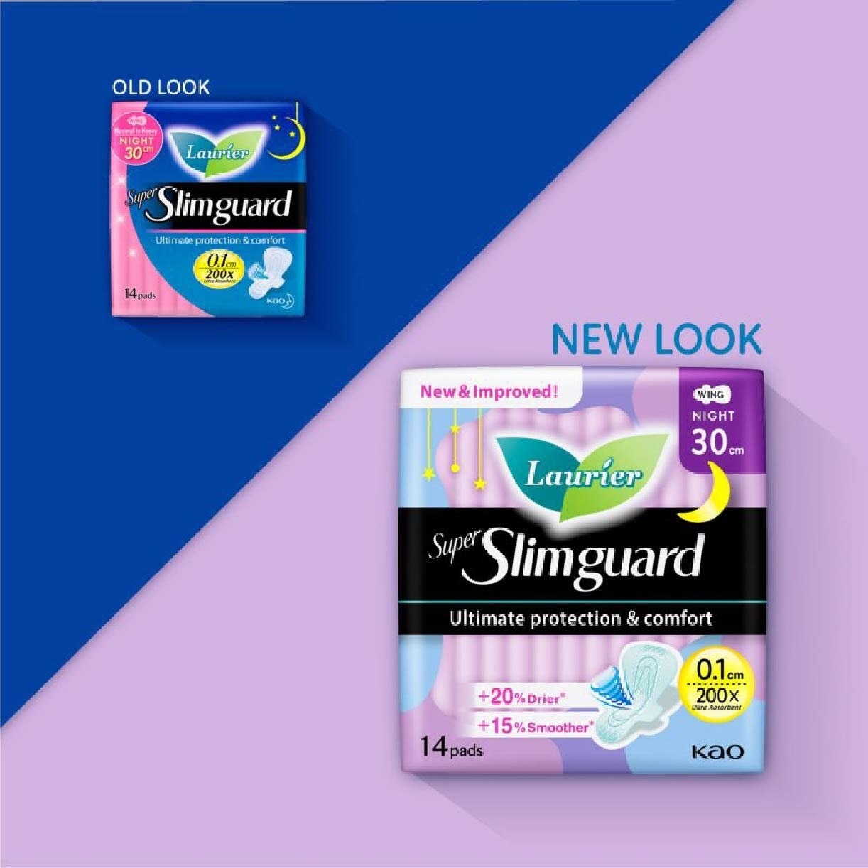 Super Slimguard Night Wing Sanitary Pad 30cm 14s