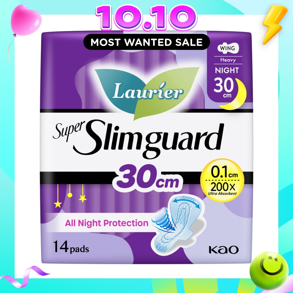 Super Slimguard Night Wing Sanitary Pad 30cm 14s image